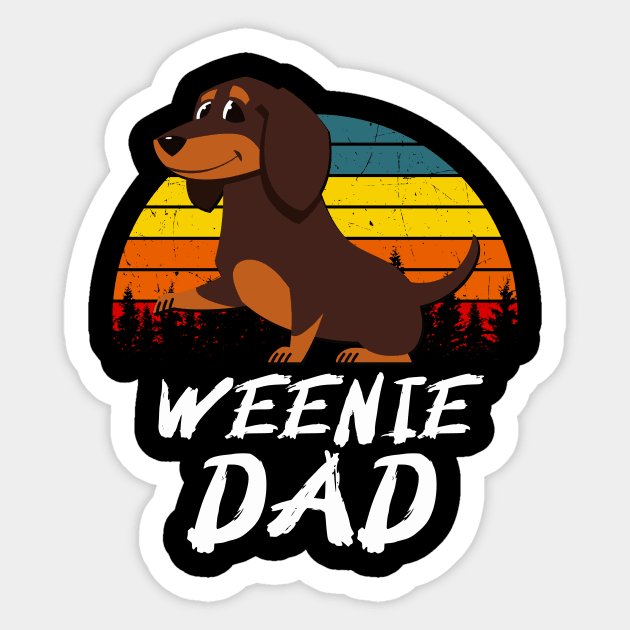 Weenie Dad Dachshund Dog Lover Men Sticker by Foxxy Merch